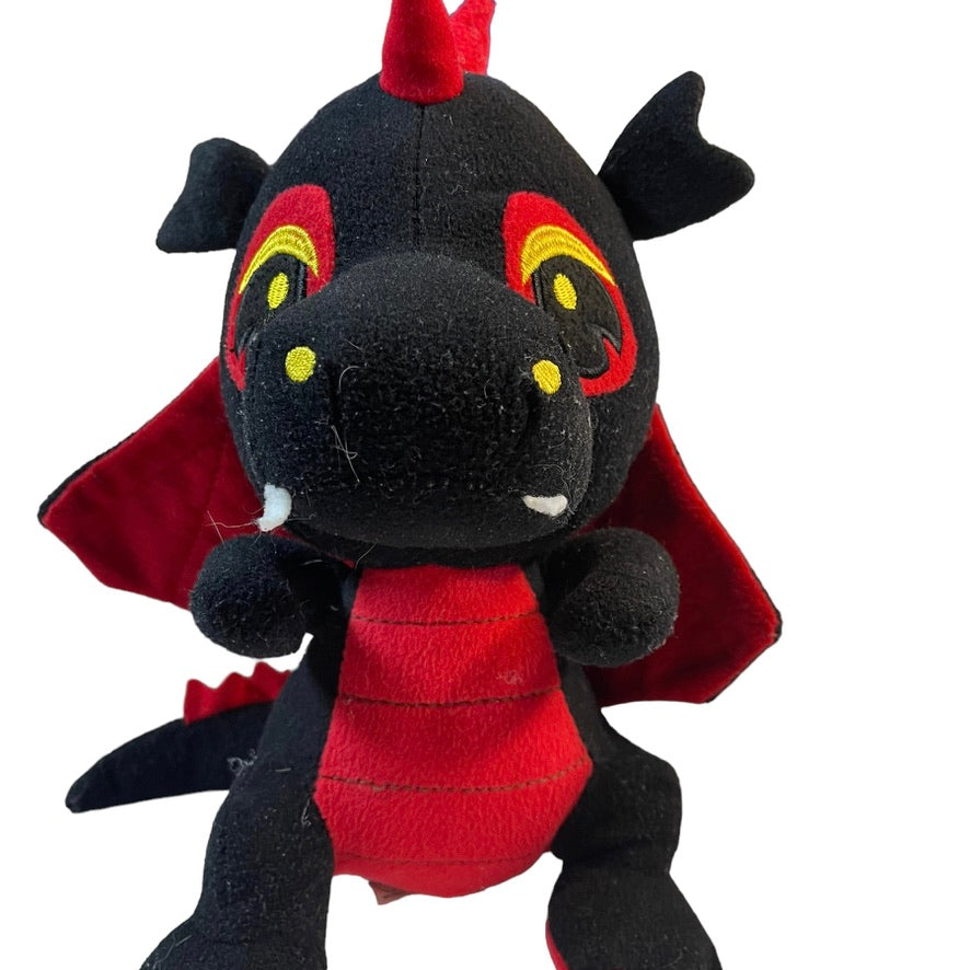 Devilishly Handsome Dragon Black & Red 12" Plush Stuffed Animal Caravan Soft Toys Halloween