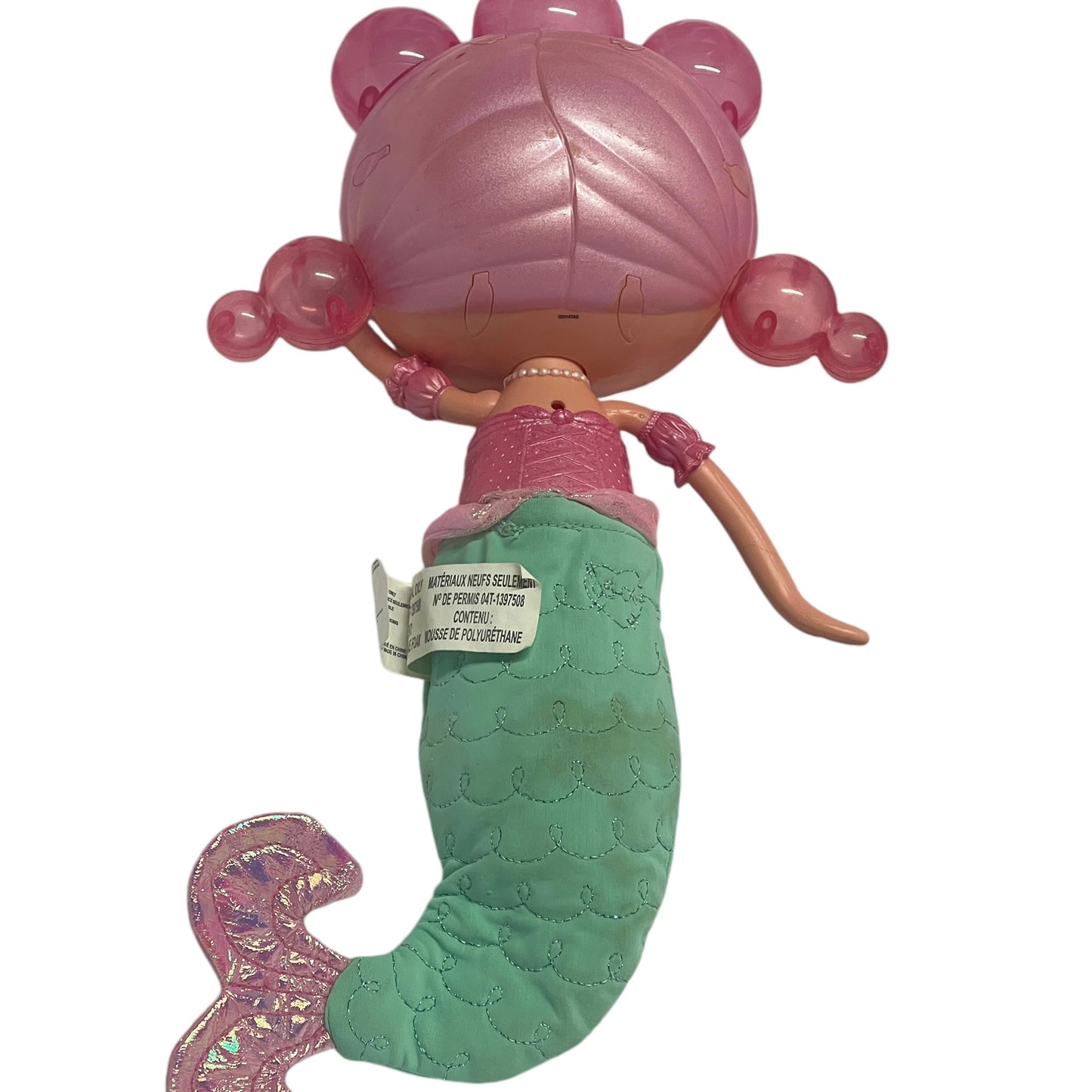 Lalaloopsy Bubbly Mermaid Pearly Seafoam Doll 14" Pink Bubble Hair & Tiara, Bath Time Fun!