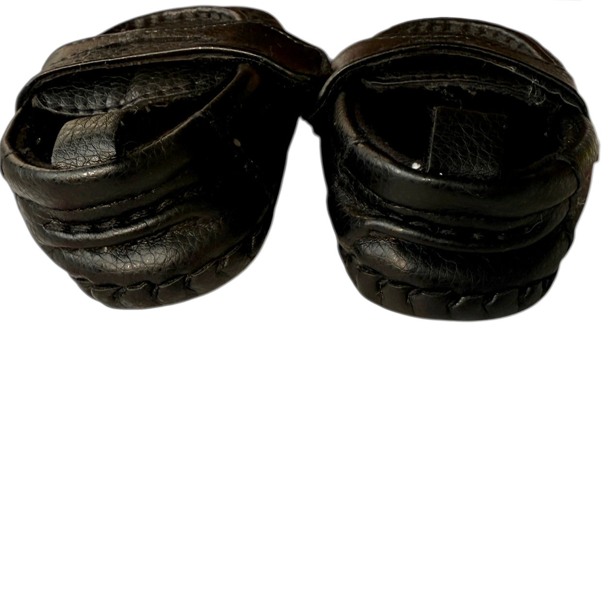 Black Gymboree Infant Leather Penny Loafers with Hook & Loop Closure in Good Preowned Condition