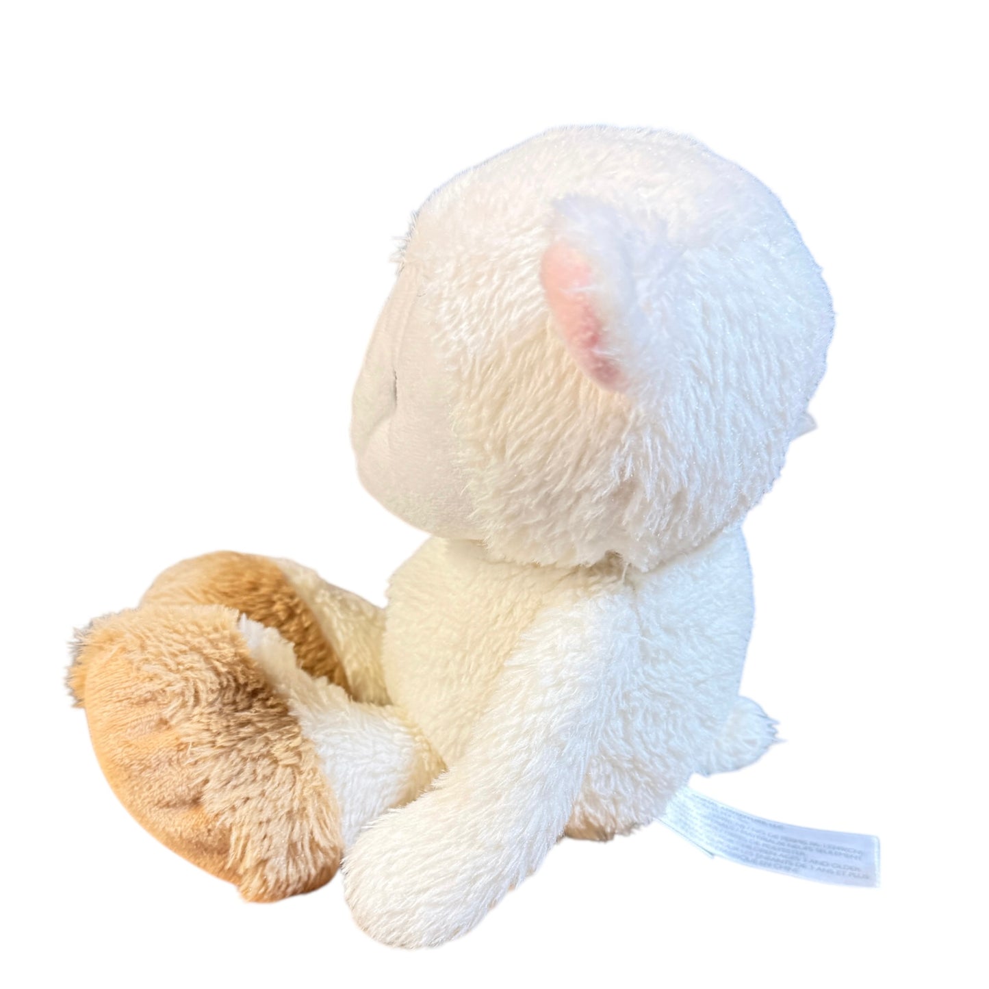 Animal Adventure Plush LAMB / Sheep, Cream with Sewn Features, Pink Ears & Tan Hooves