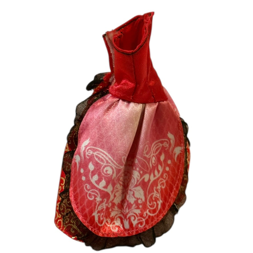 Ever After High Apple White 1st Chapter Red/Gold/White Patterned Dress Trimmed with Black Lace