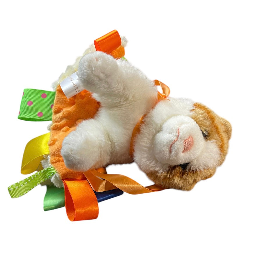Gund Scoopers Jr, 10" Orange Tabby Plush & Lovey Security Blanket Combo in EUC