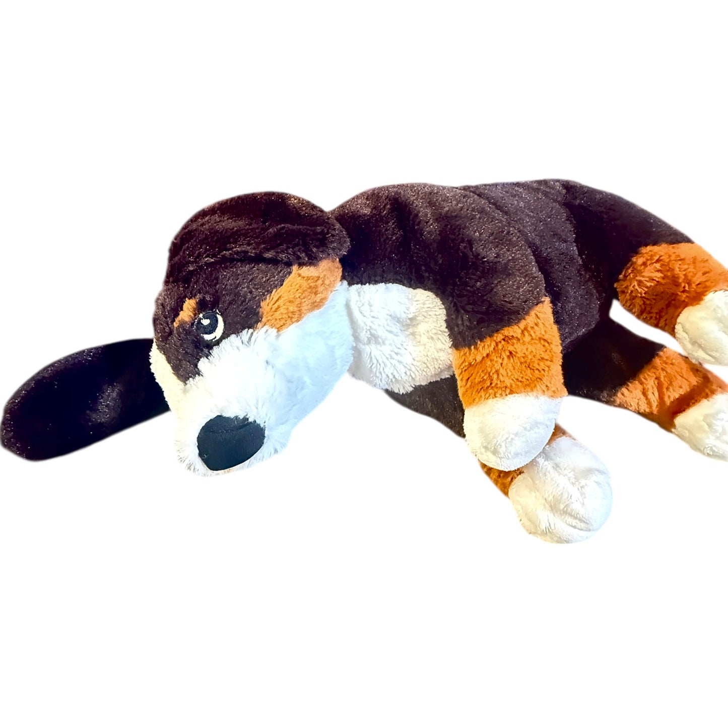 Ikea Hoppig Tri Coloured Bernese Mountain Dog 14” Stuffed Animal Toy Stiched Eyes in EUC