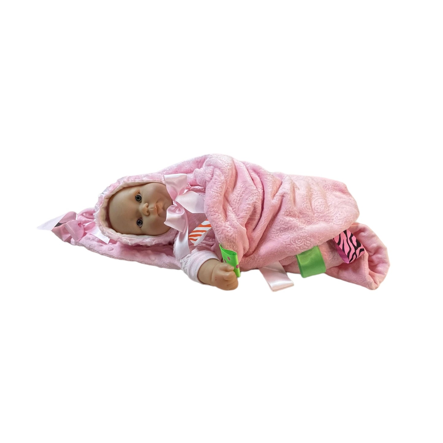 JCToys 20" Weighted Baby Doll, Bean Bottom, Grey/Blue Eyes , Vinyl With Cloth Body