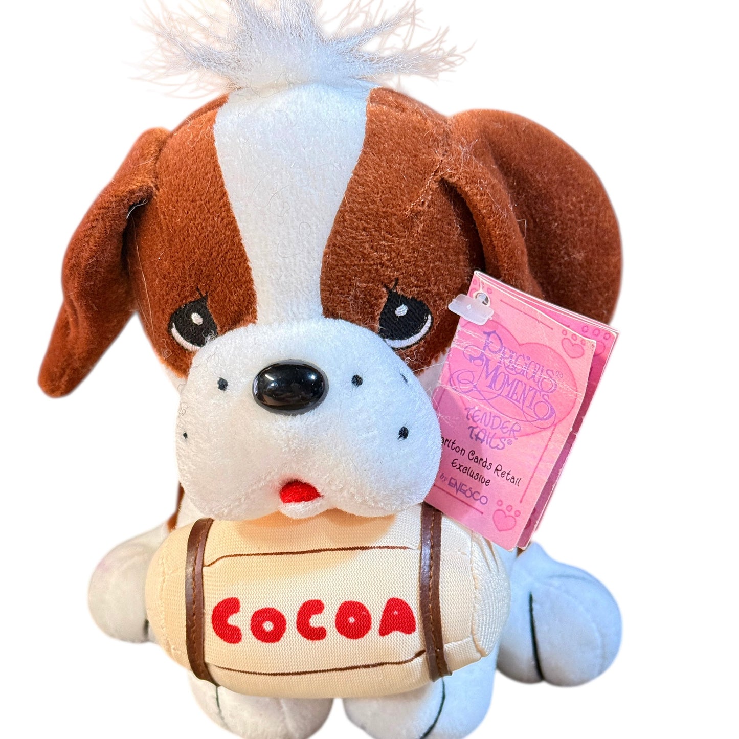 Precious Moments St. Bernard Puppy Dog Plush by Enesco with Cocoa Cask & Freckles!
