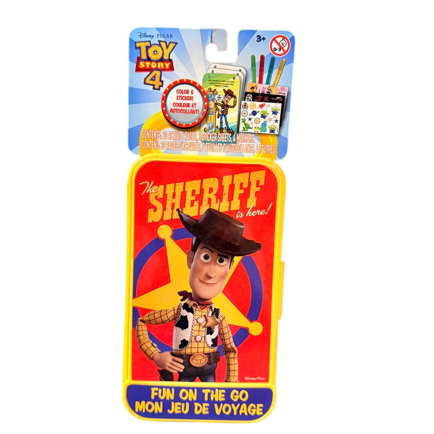 Disney Pixar Fun on the Go Activity Set with Sheriff Woody with Colouring and Sticker Activities