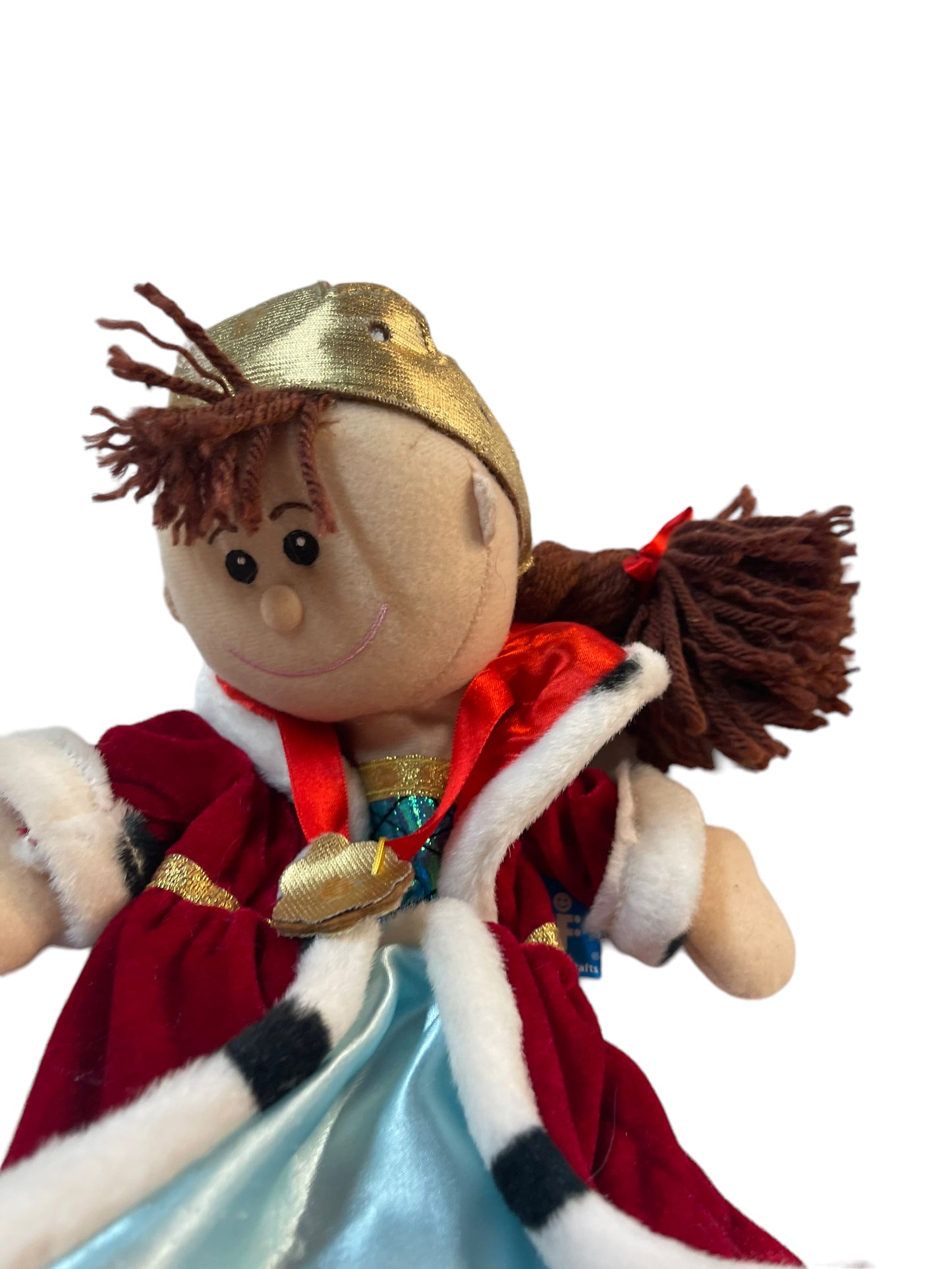 Fiesta Craft Queen Hand Puppet Royally Dressed for Pretend Play Plush Toy EUC