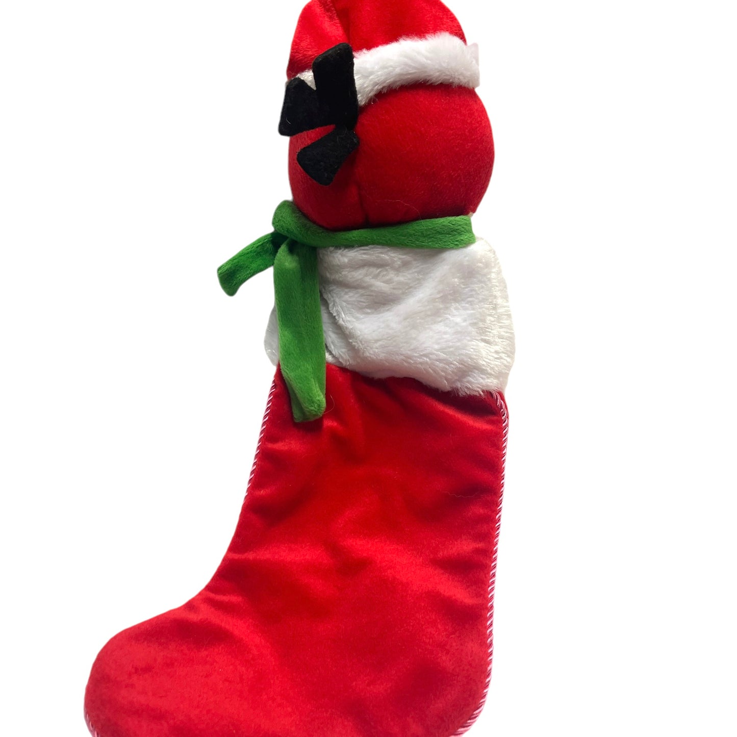 Plush Angry Bird in Santa Hat Squawking Christmas Stocking 21" from in EUC So Fun!