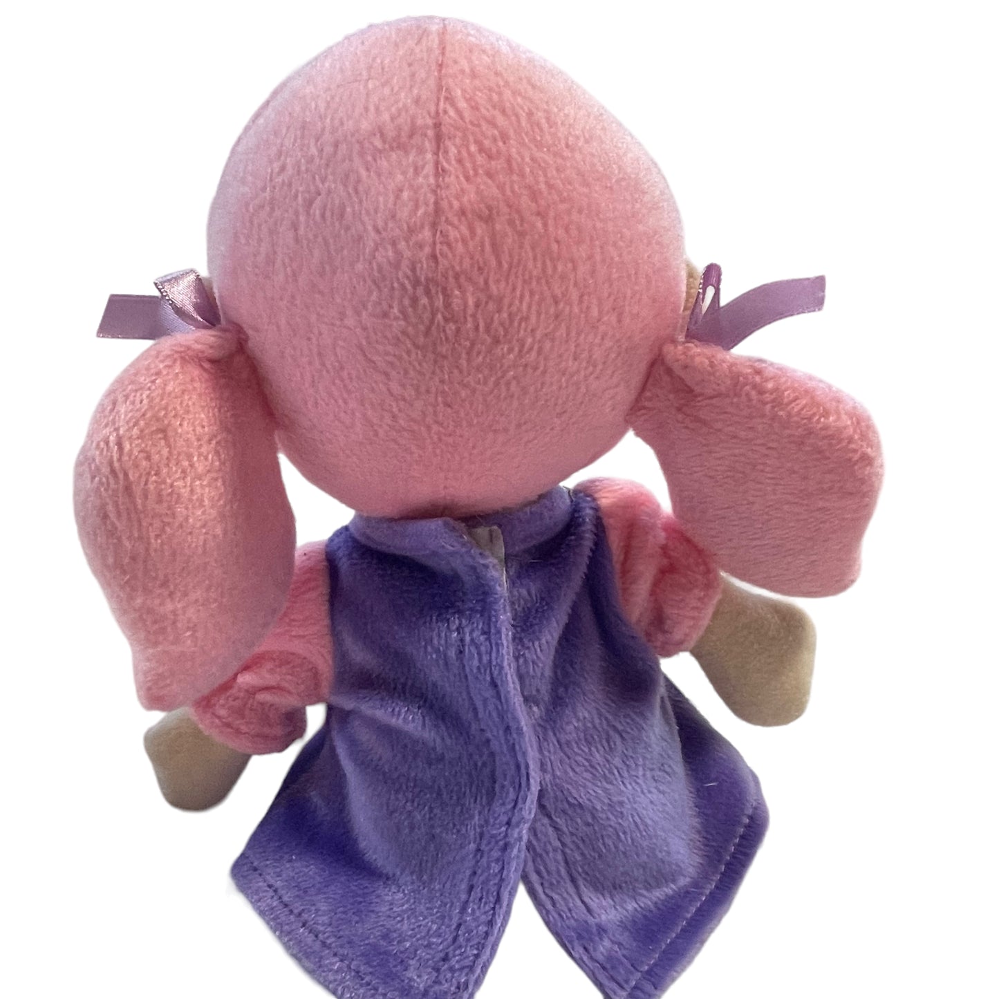 Kid's Connection Preowned 12" Rag Doll with Embroidered Face & Pink Plush Pigtails