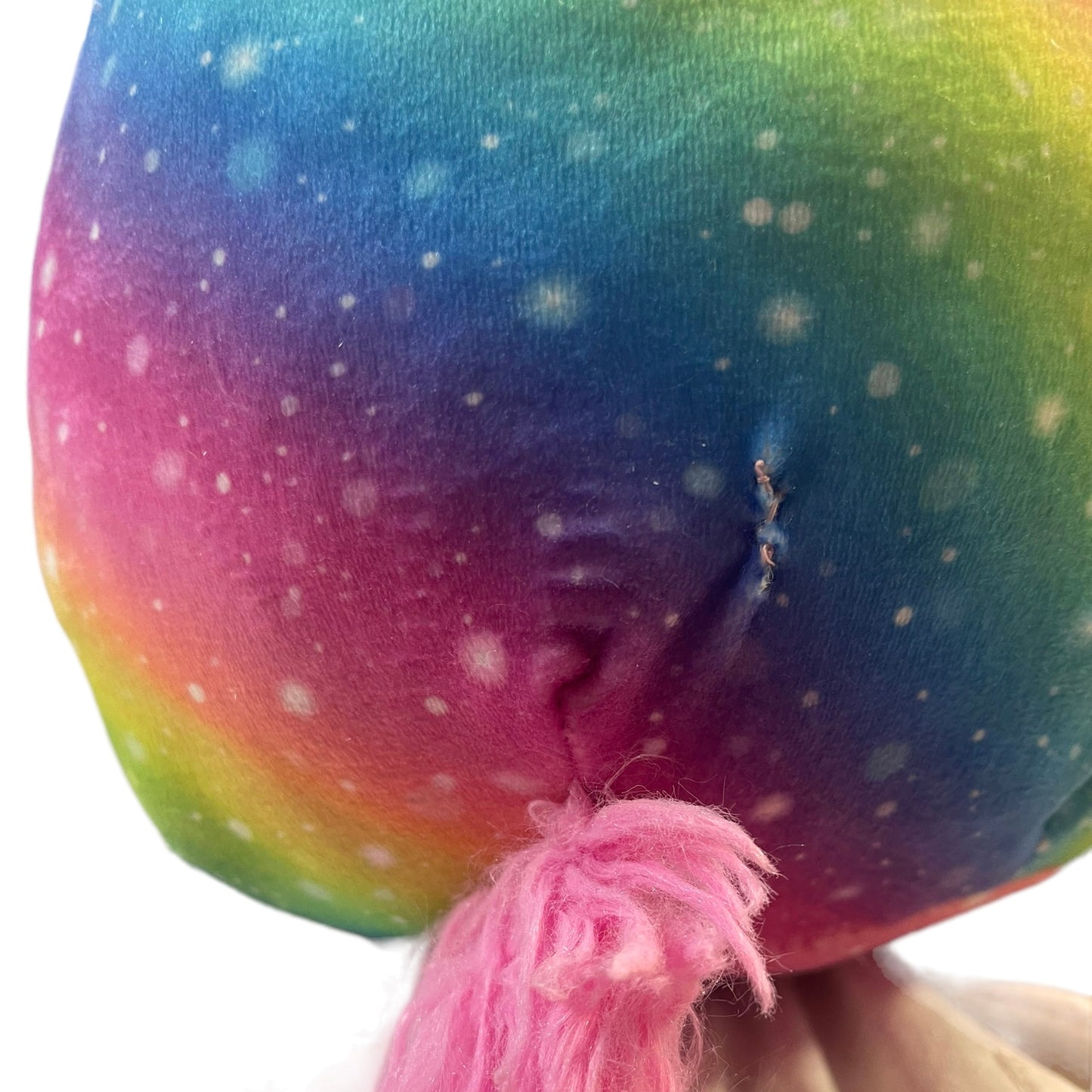 Kelly Toy 9" Sparkly Pastel Rainbow Unicorn Squishmallow Stuffed Toy with Small Repair