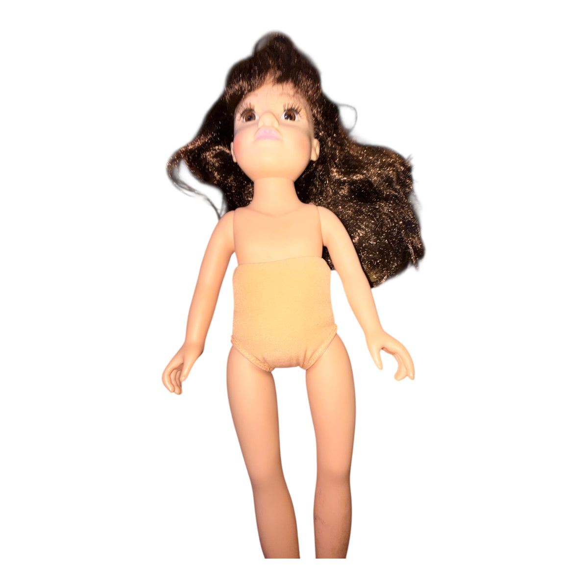 Journey Girl Doll, Brown Eyed Brunette in Lace & Denim. Mark on Foot GUC
