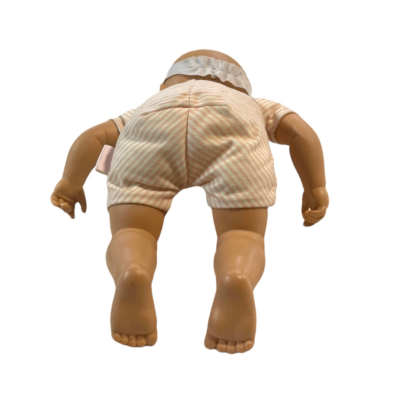 Baby Sweetheart, Battat Beautiful Brown Eyed 12" Baby Doll in Romper/Headband EUC