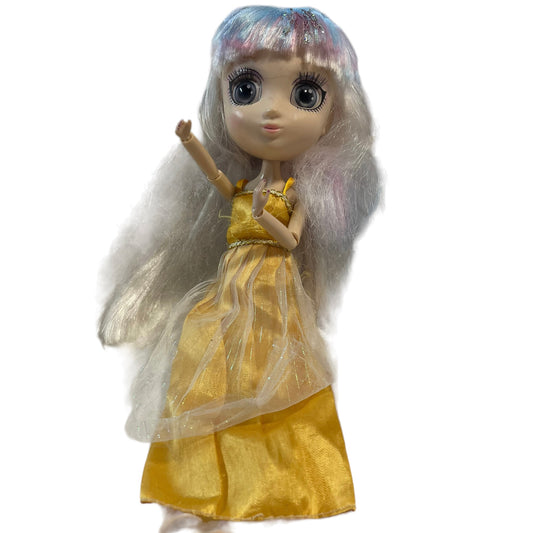 Shibauku Fully Articulated 13" Posable Fashion Doll with Blue & Pink Streaks in Platinum Hair