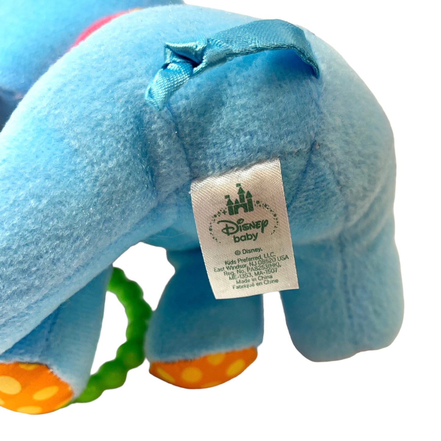 Disney Dumbo Elephant Plush Interactive Baby Toy Teether with Chime