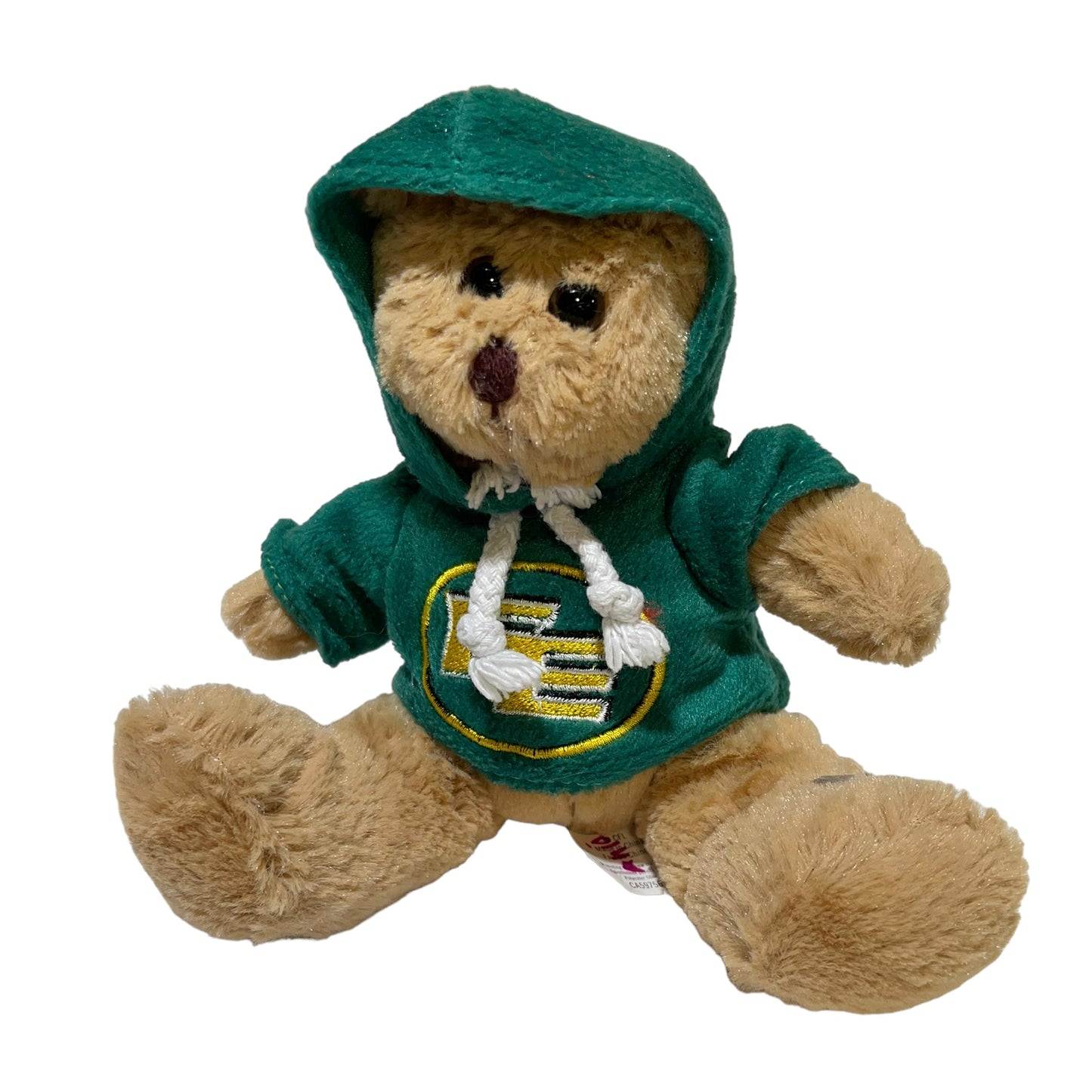 CFL Edmonton Football Bear, Green Hoody with Gold 'EE' Logo