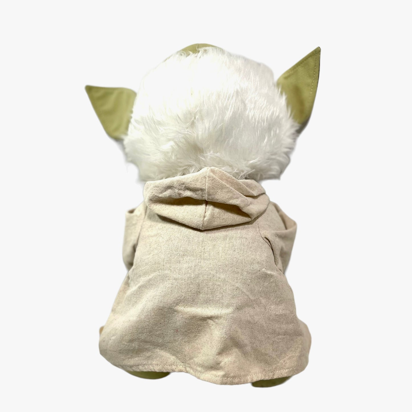 18" Preowned Plush Yoda Disney Jedi Master Stuffed Animal Toy, White Hair, Embroidered Eyes