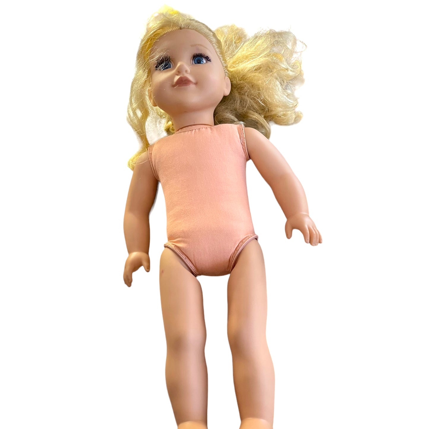 Best Friend Club Preowned Doll, Blond, Blue Glass Eyes & Black Lashes-NASCAR COVERALLS