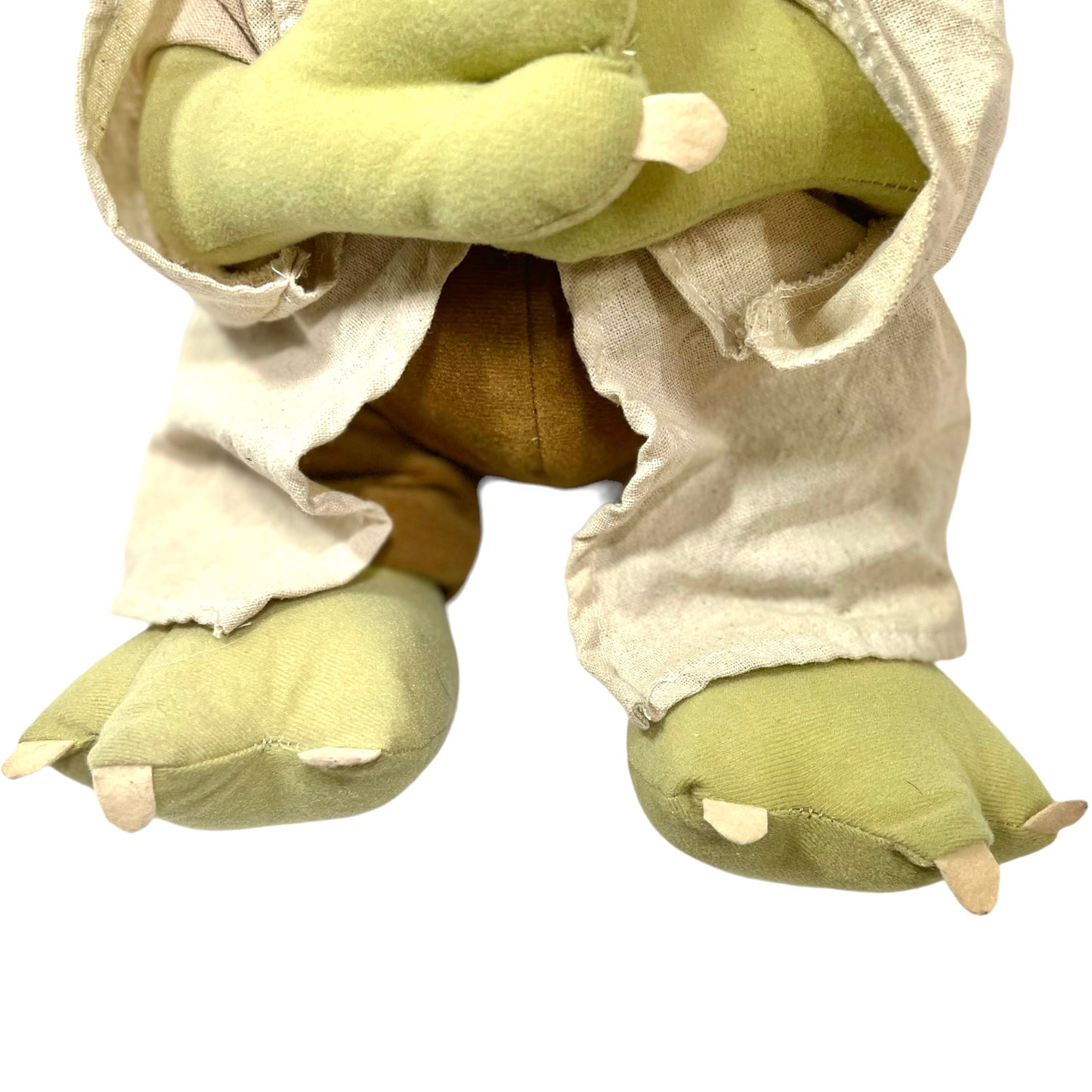 18" Preowned Plush Yoda Disney Jedi Master Stuffed Animal Toy, White Hair, Embroidered Eyes