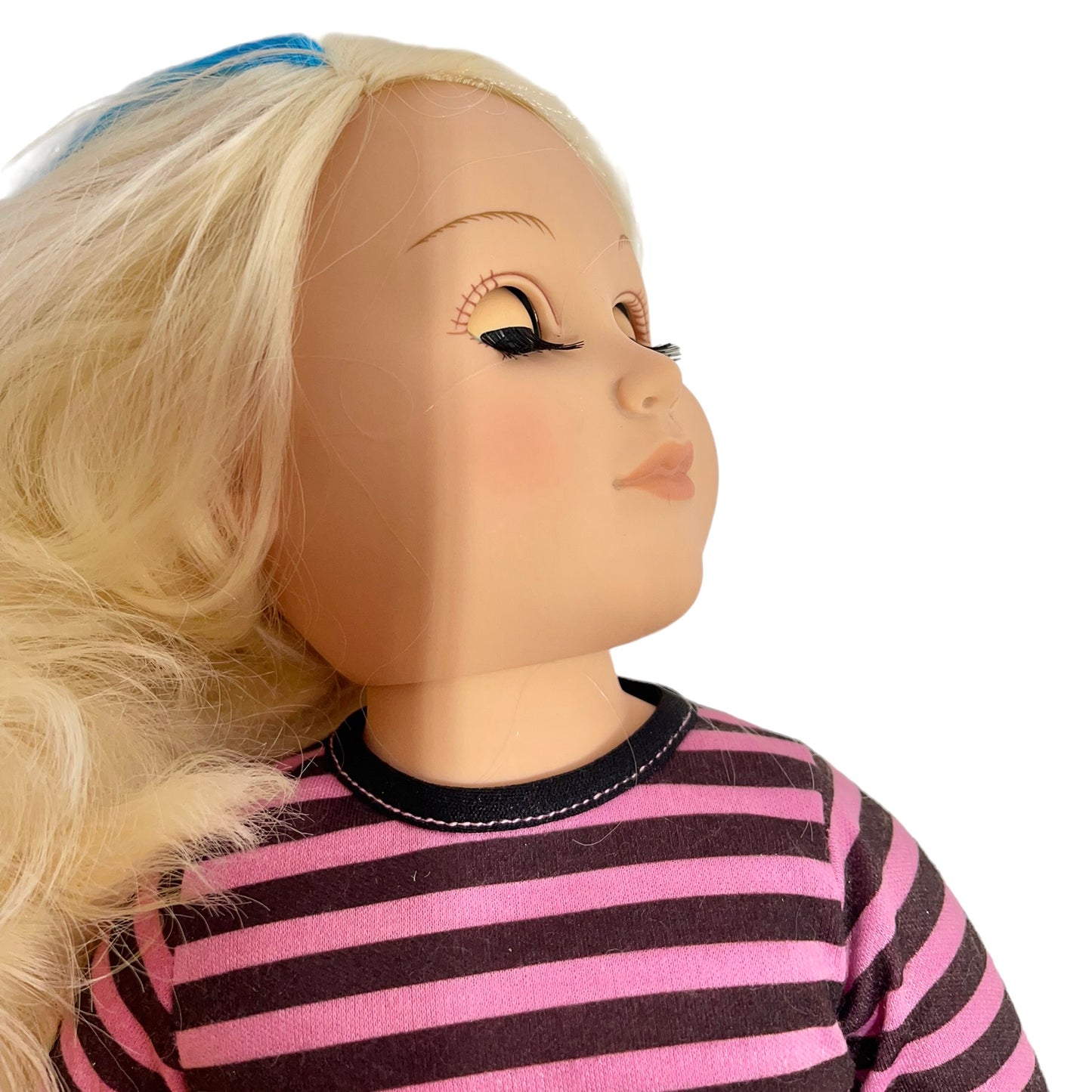 My Generation 18" Doll. Blue Eyed, Platinum Hair/ Blue Streak and Original Outfit EUC