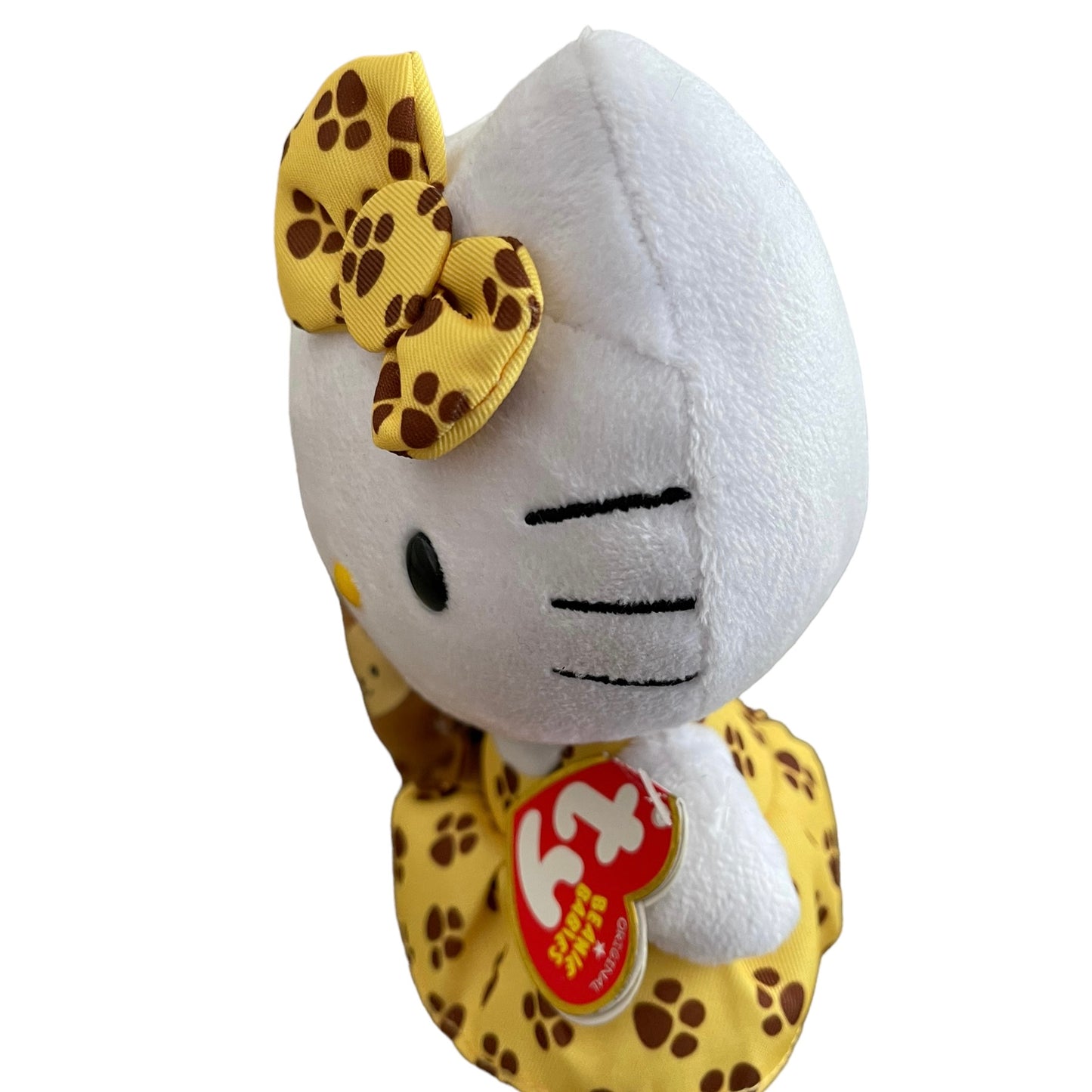 Hello Kitty Plush Stuffed Animal by Sanrio Preowned WT. Yellow Dress & Tiny Monkey!