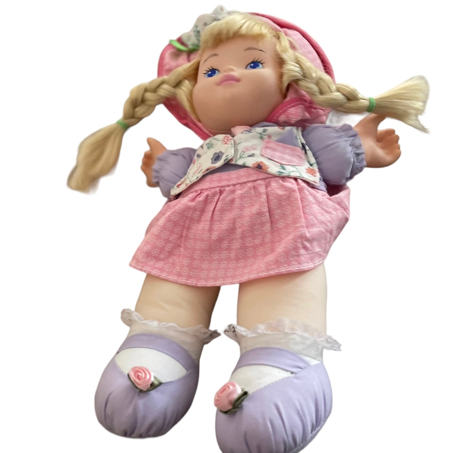Ring Around the Rosie, 1994 Vintage Blond, Blue Eyed Baby Doll Pink& Purple Outfit, NW