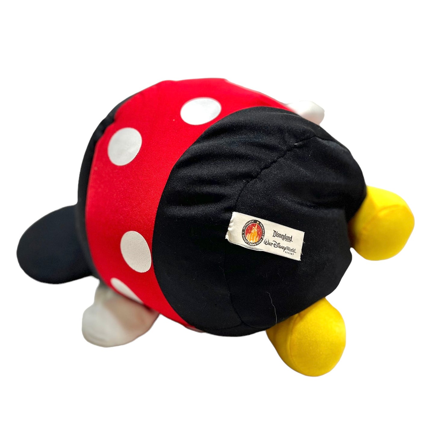 Round Bean Bag Minnie Mouse Walt Disney World Stuffed Animal Plush with Polka Dot Bow.