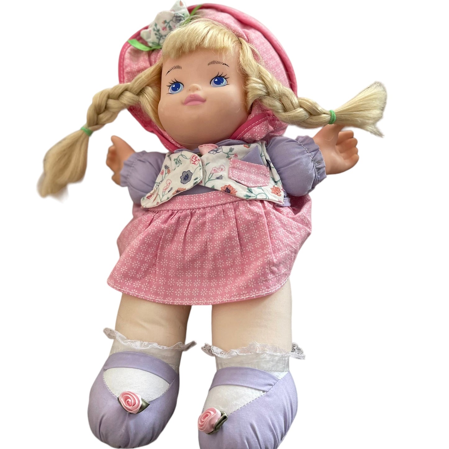 Ring Around the Rosie, 1994 Vintage Blond, Blue Eyed Baby Doll Pink& Purple Outfit, NW