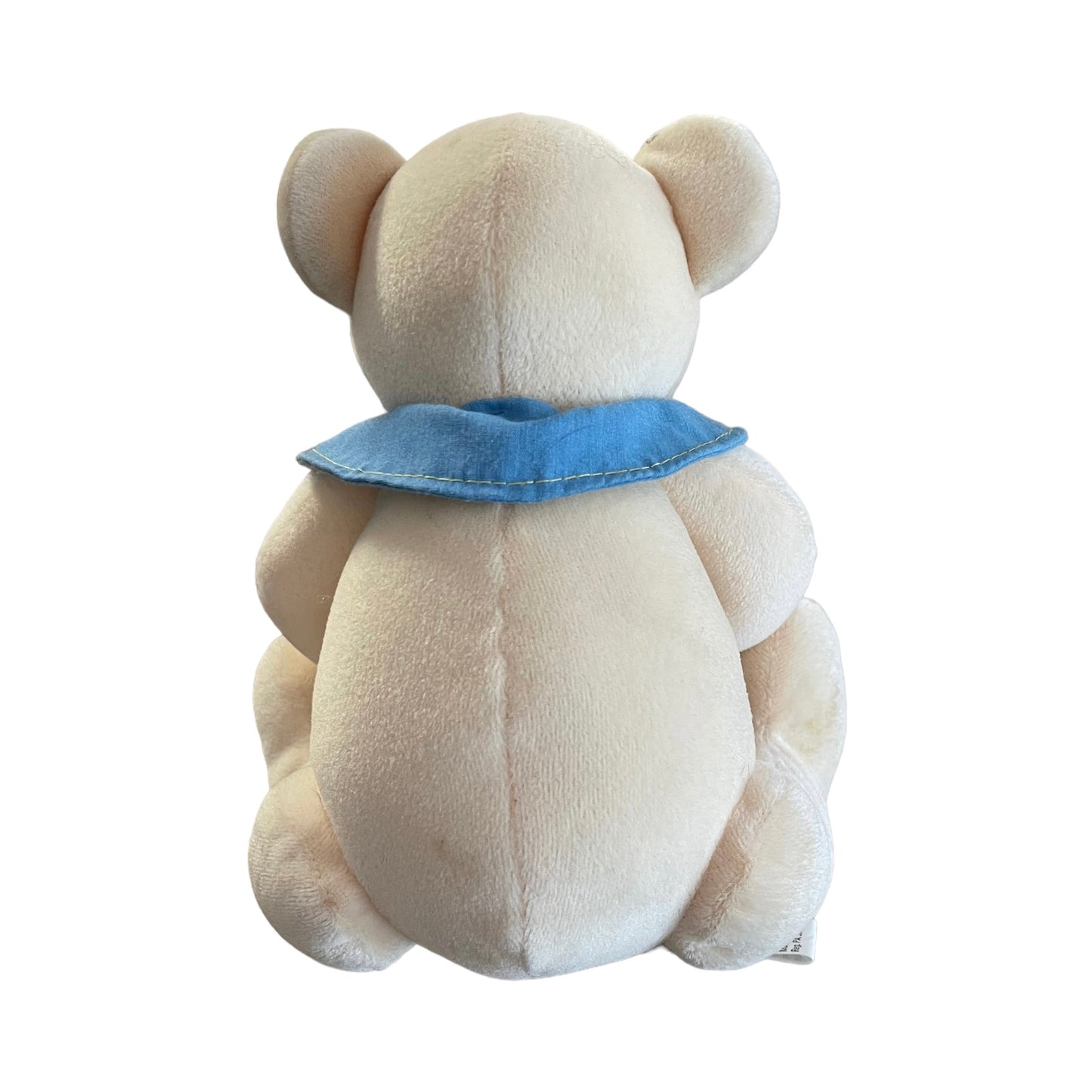 Hallmark Cream Pitter Patter 8" Stuffed Teddy Bear with Blue Cape & Red Flower GUC
