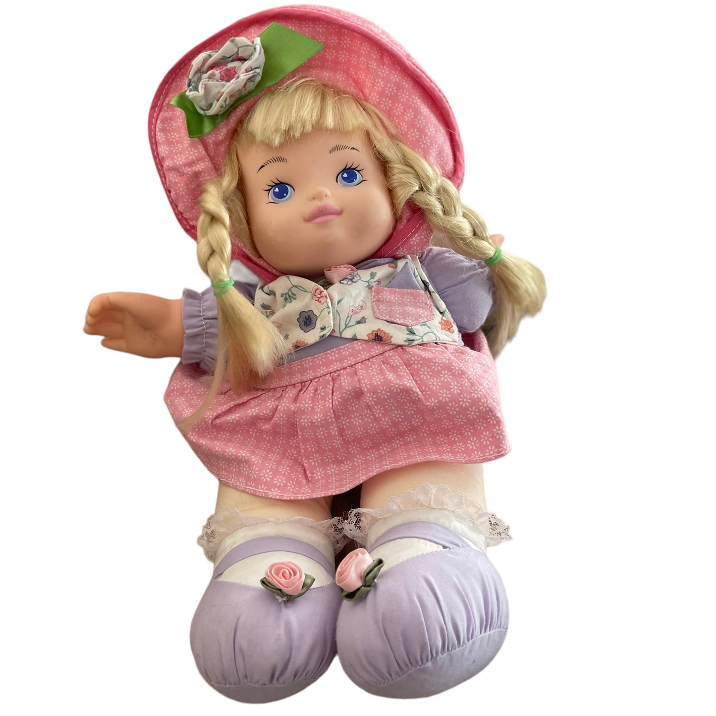 Ring Around the Rosie, 1994 Vintage Blond, Blue Eyed Baby Doll Pink& Purple Outfit, NW
