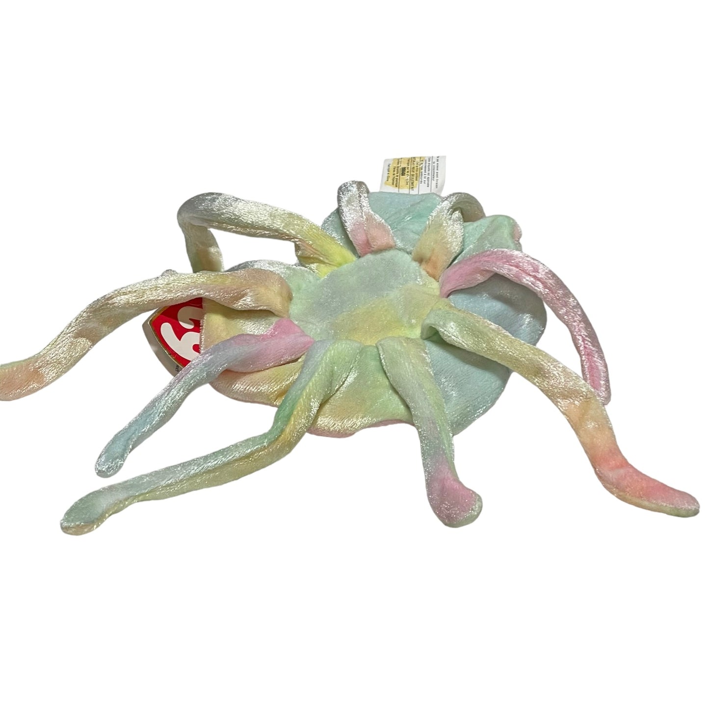 Goochie the Jelly Fish,Shimmery Vintage Ty Pastel Tie Dye Muti-Coloured Beanie Baby in EVC