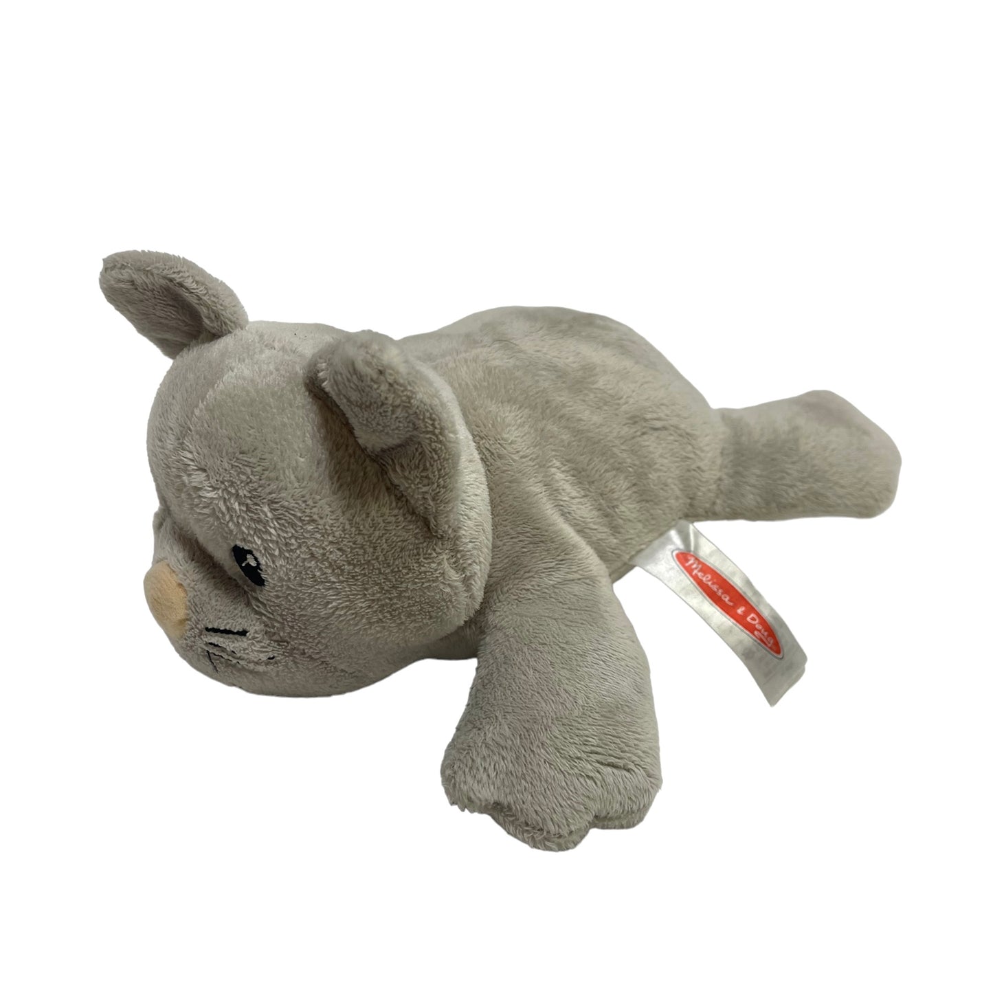 Melissa and Doug Grey Plush 10" Cat, Super Cuddly! Embroidered Face. in EUC