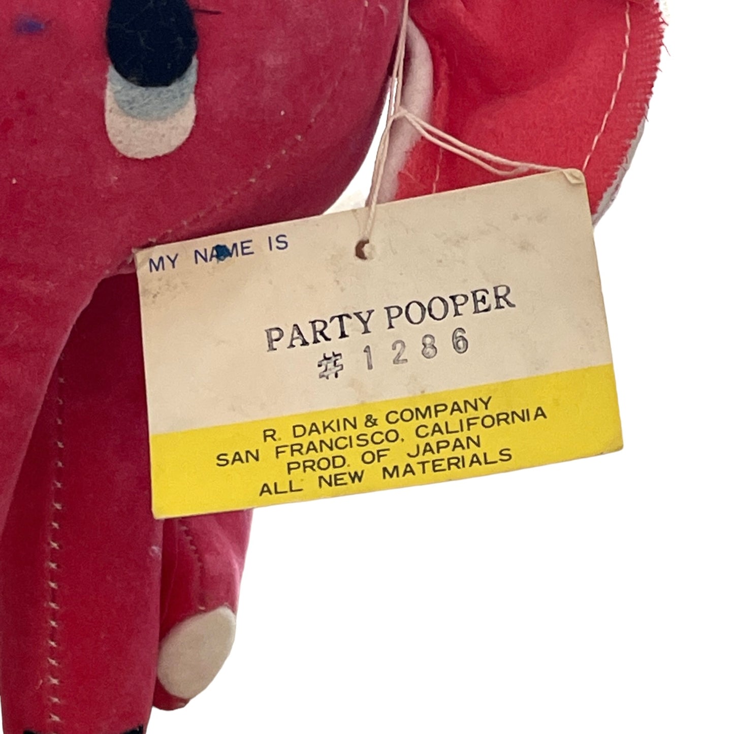 Dakin Dream Pets, 'Party Pooper,' Vintage, Made in Japan Complete with tags