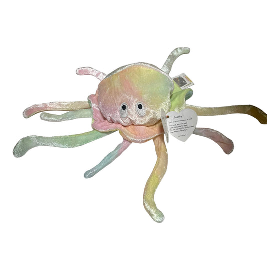 Ty, Goochie the Jelly Fish! Shimmery  Vintage Pastel Tie Dye Muti-Coloured Beanie Baby in EVC