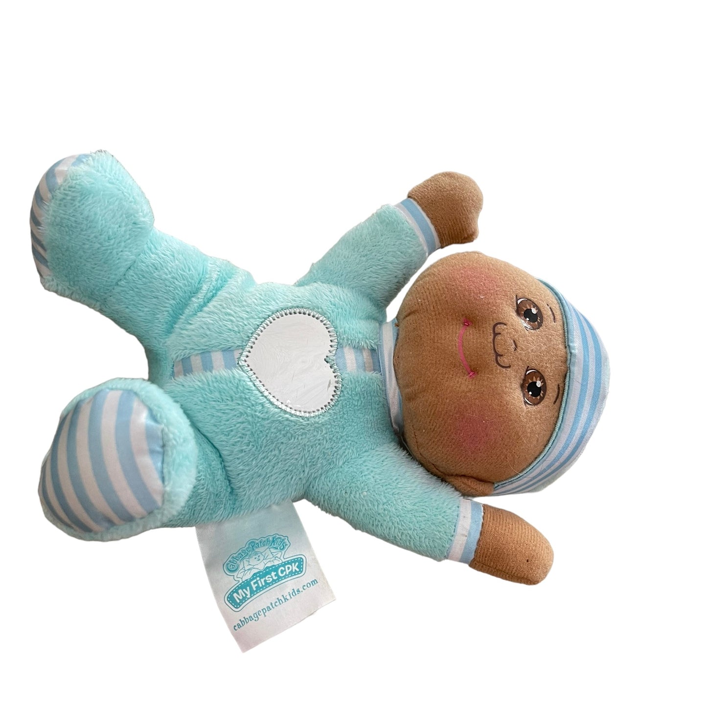 My First Cabbage Patch Doll 8" Baby in Aqua Outfit with Mirrored Tummy GUC
