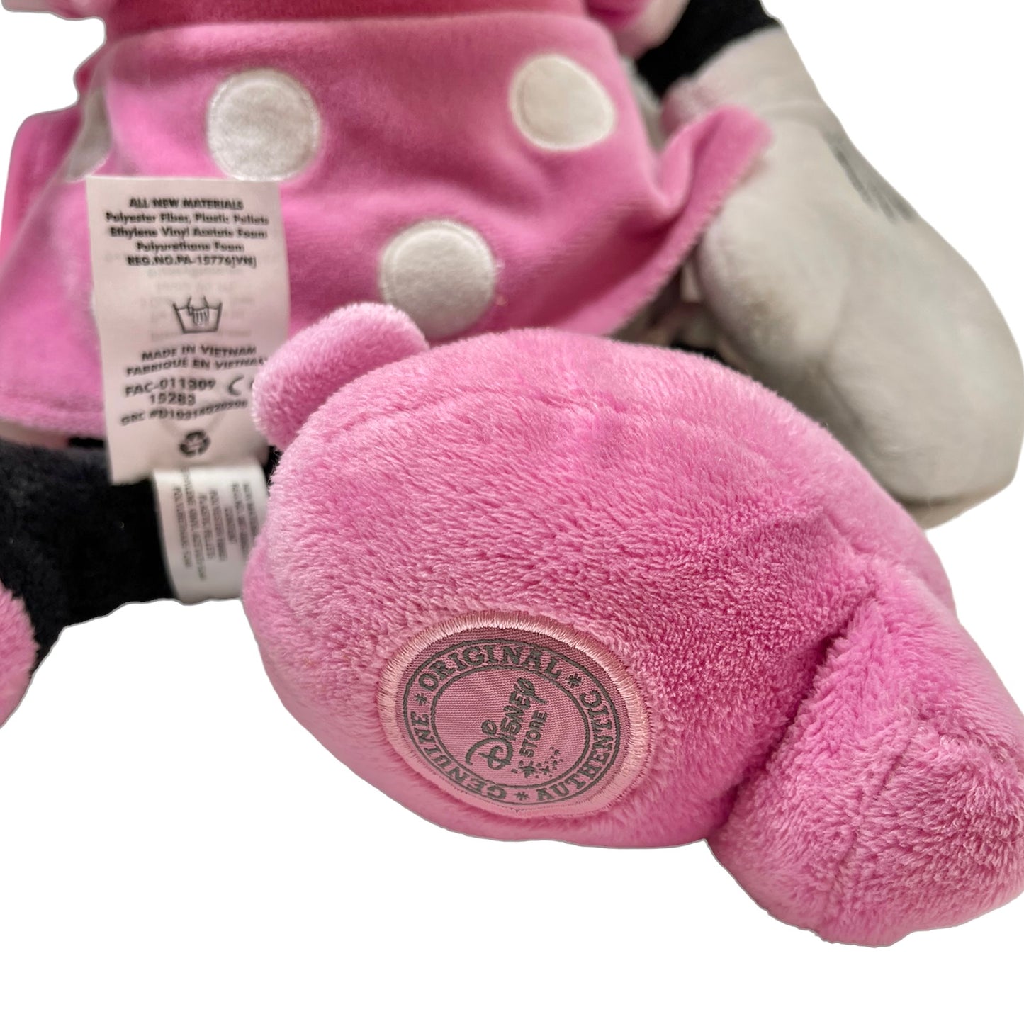 Classic Minnie Mouse Plush Doll 18" Preowned in Pink Polka DotDress & Pretty Shoes