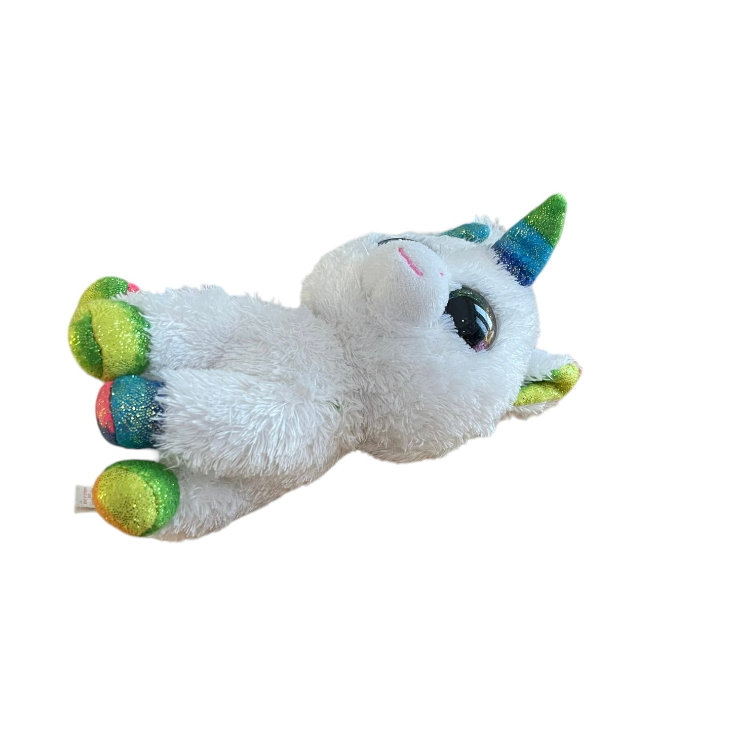 Ty Silk, ‘Pixy”, Sweet White Unicorn Plush with Multicoloured Sparkly Ears, Horn & Feet