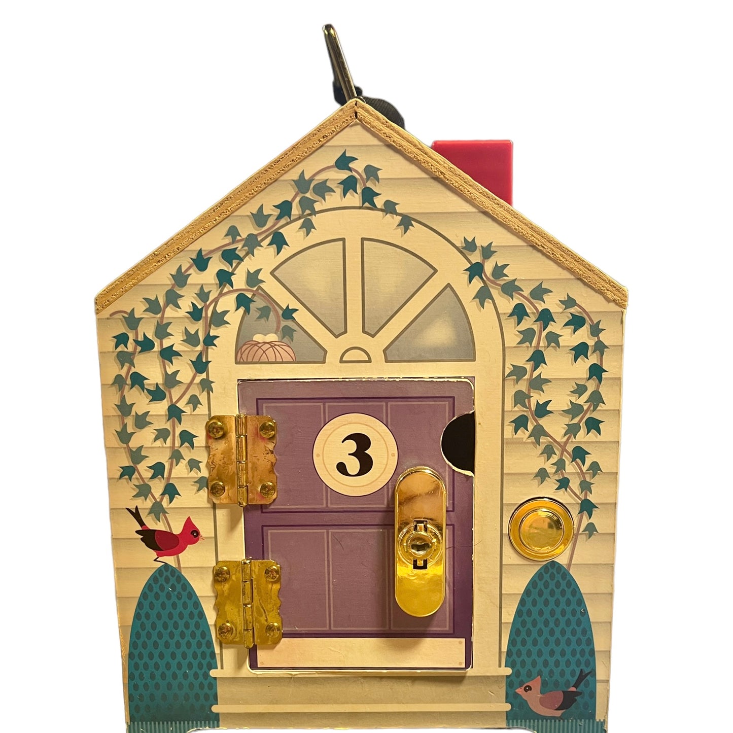 Wooden Doorbell House by Melissa & Doug with 4 Working Locks & Keys, Working Doorbells