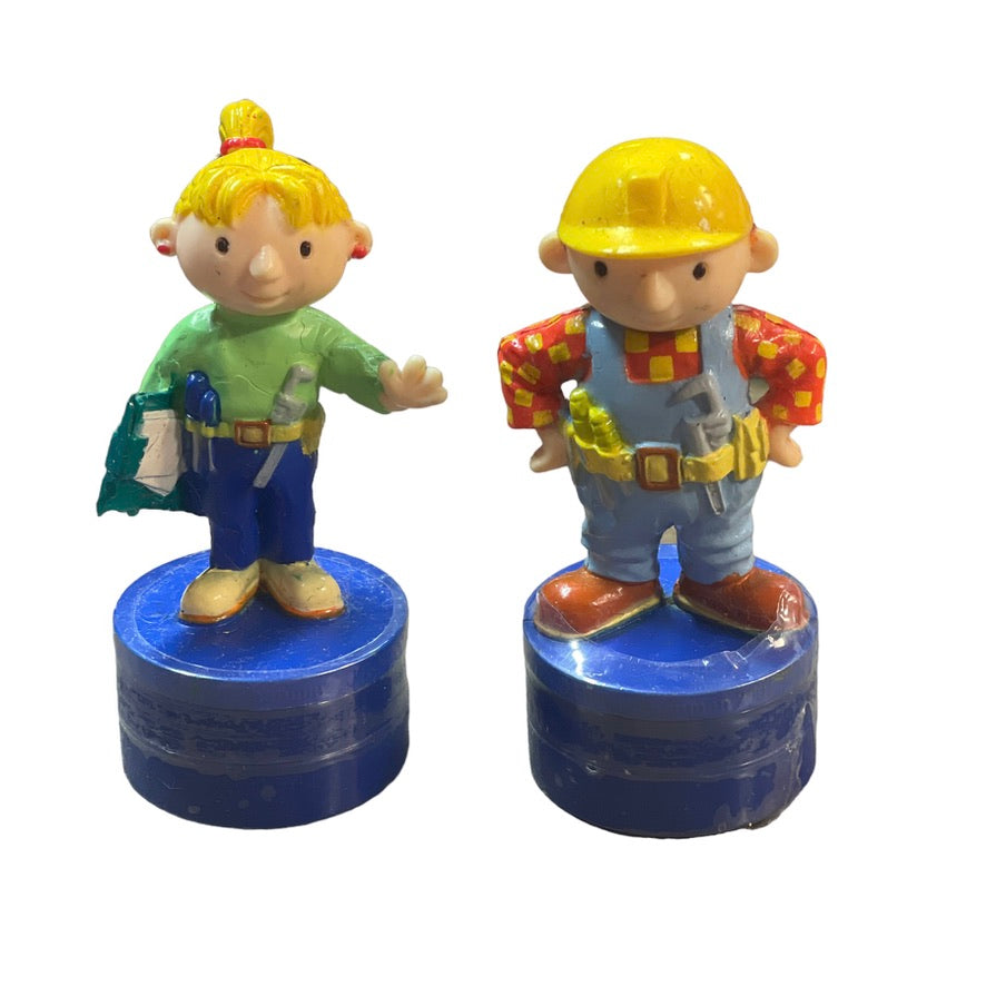 DecoPac Bob the Builder  & Wendy Stampers Cake Toppers Toy Figures Sealed Preowned