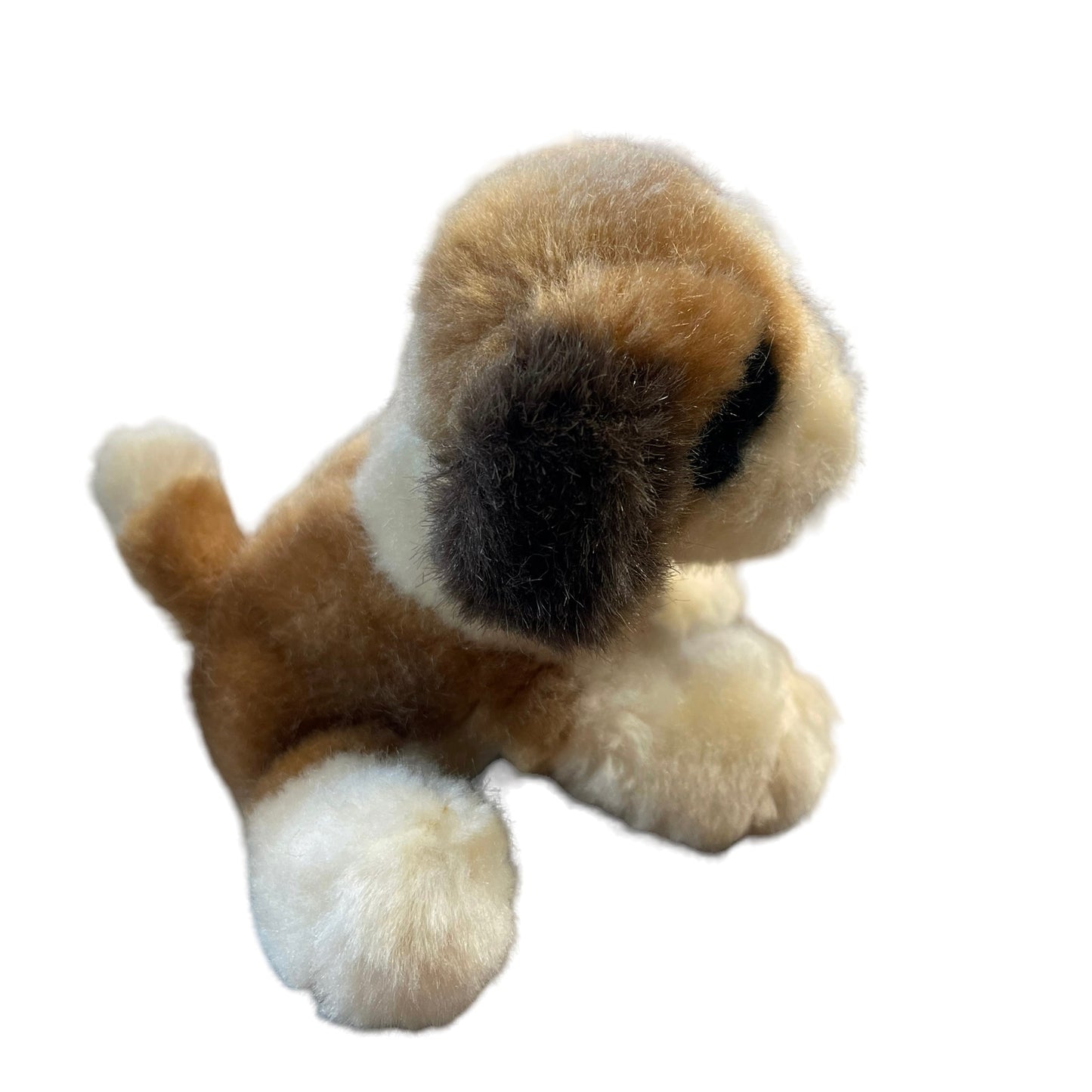 Tiny St. Bernard Plush, 5" Cream/Beige/ Brown Stuffed Toy Realistic.