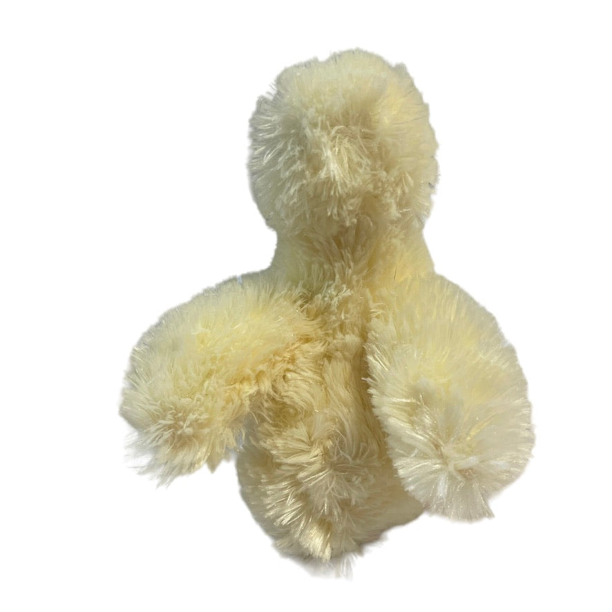 Telus Duckling  Aurora Fluffy Yellow World Plush Bean Bottom 7" tall, Preowned and Adorable!