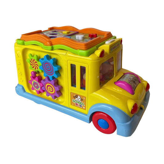 Huile/Hola Toys Baby Bump& Go  School Bus Toy with Lights, Sounds and Music