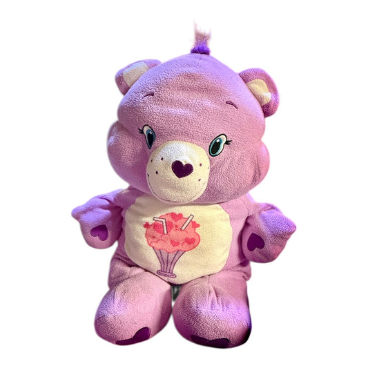 Purple Care Bear Share Bear by Beverly Hills Teddy Bear Co. Preowned 23"  Plush Toy