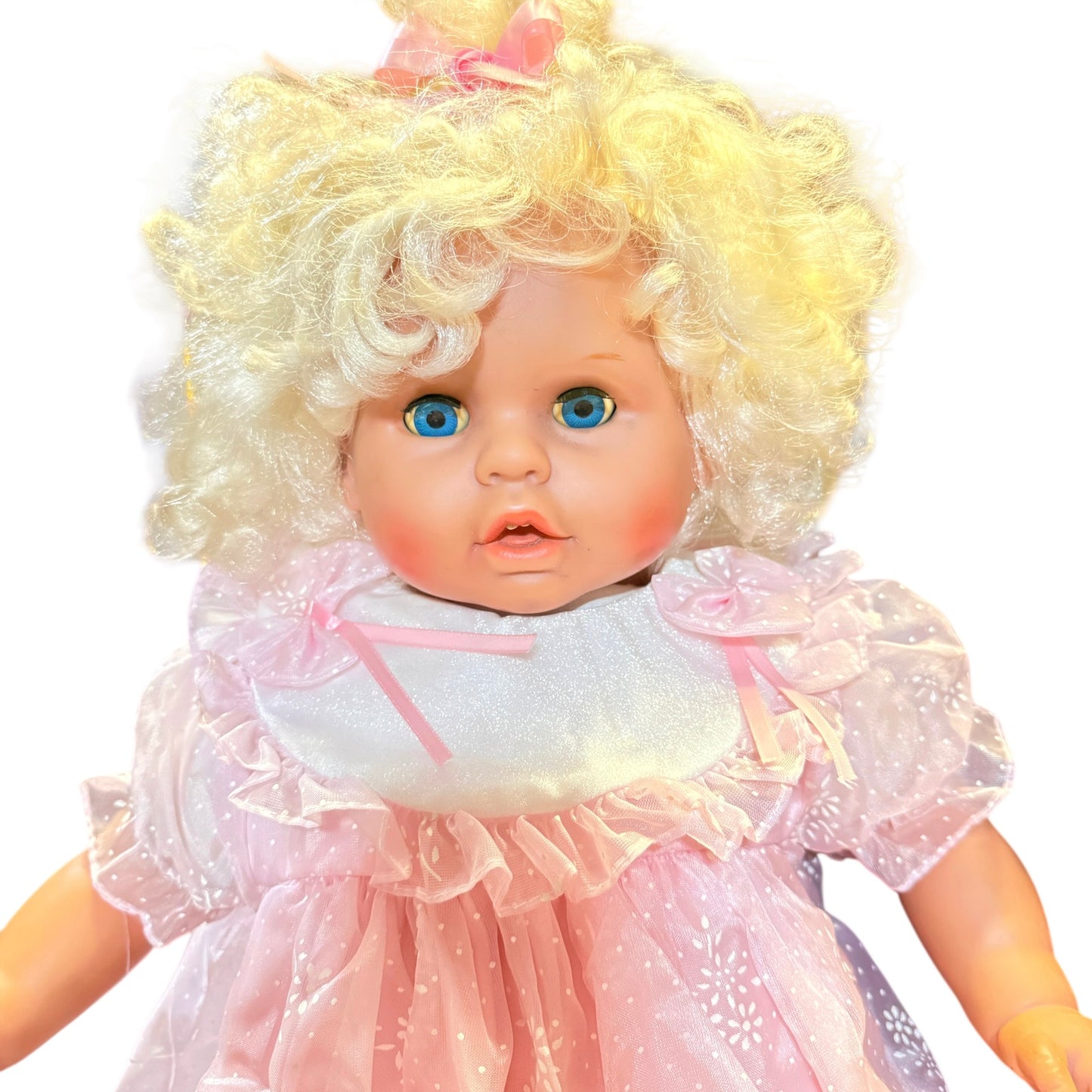 Lovely Platinum Haired 20" Realistic Baby/Toddler Doll, Blue Open/Shut Eyes & Two Tiny Teeth!