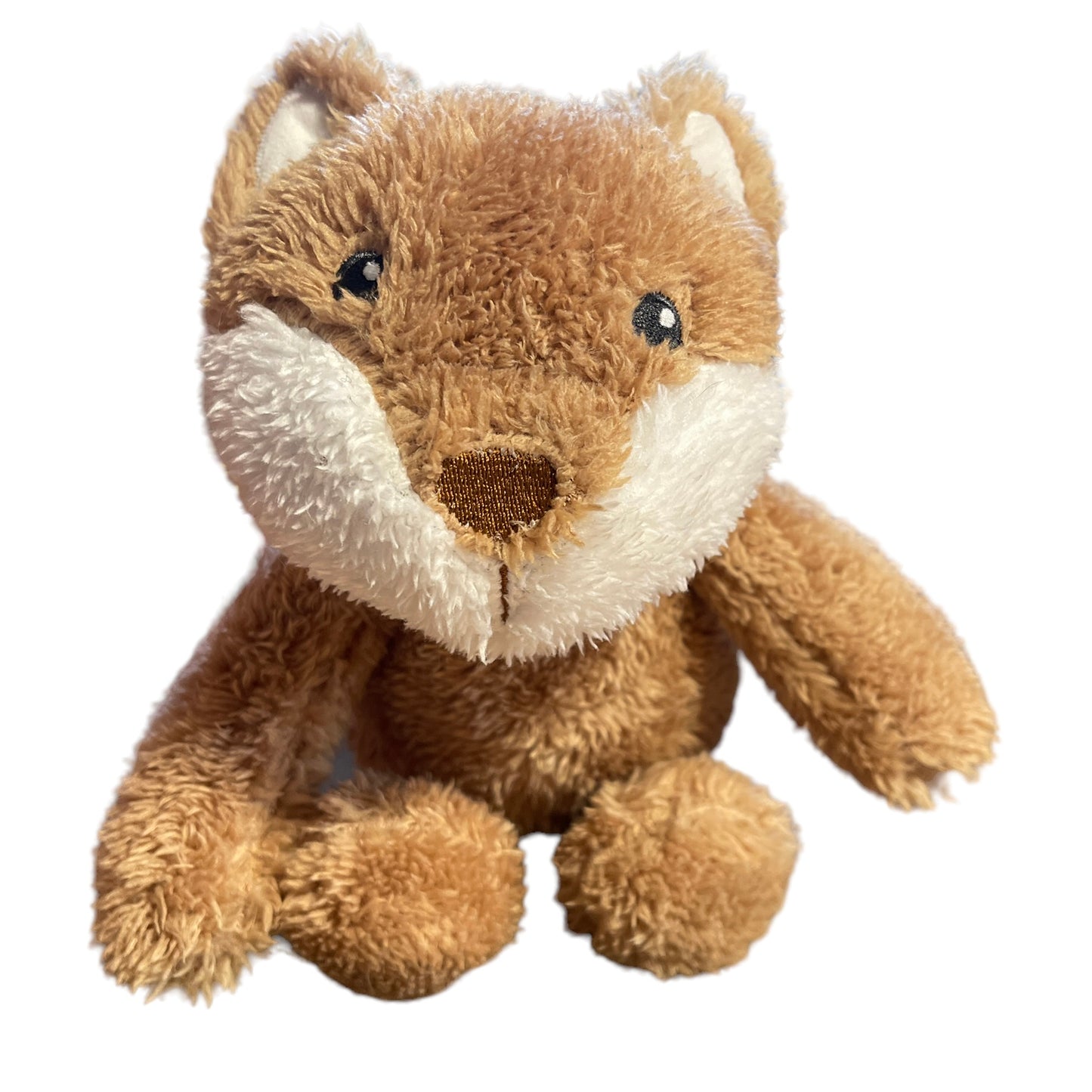 Fox Rattle 10" Plush Stuffed Animal Toy Brown & White with Embroidered Face,  So Sweet!