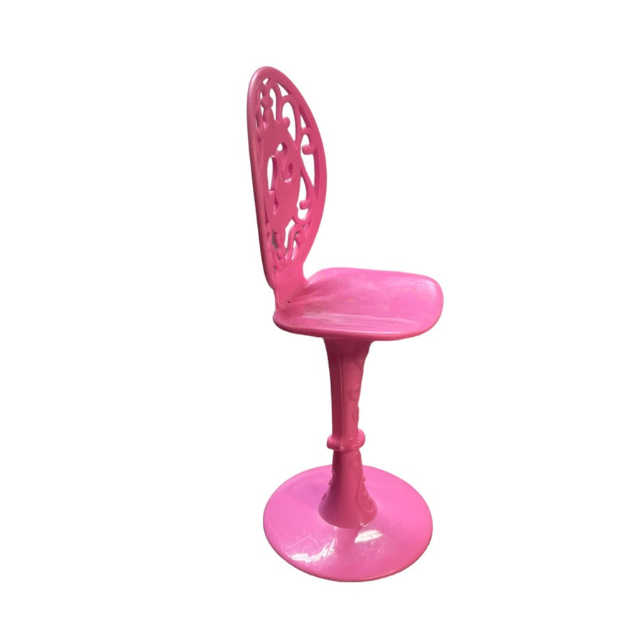 Mattel Barbie Dollhouse Furniture Hot Pink Kitchen Chair/Bar Stool in GUC