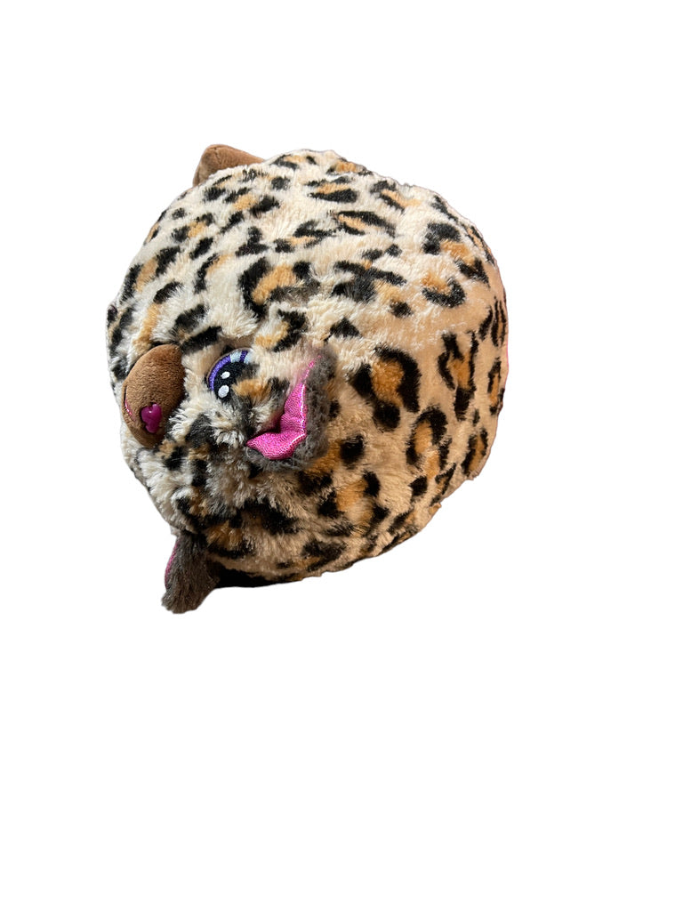 Misfittens ARCHIE 9" Leopard Cat by Basic Fun Cute Embroidered Face, Shiny Ears, Pink Tail