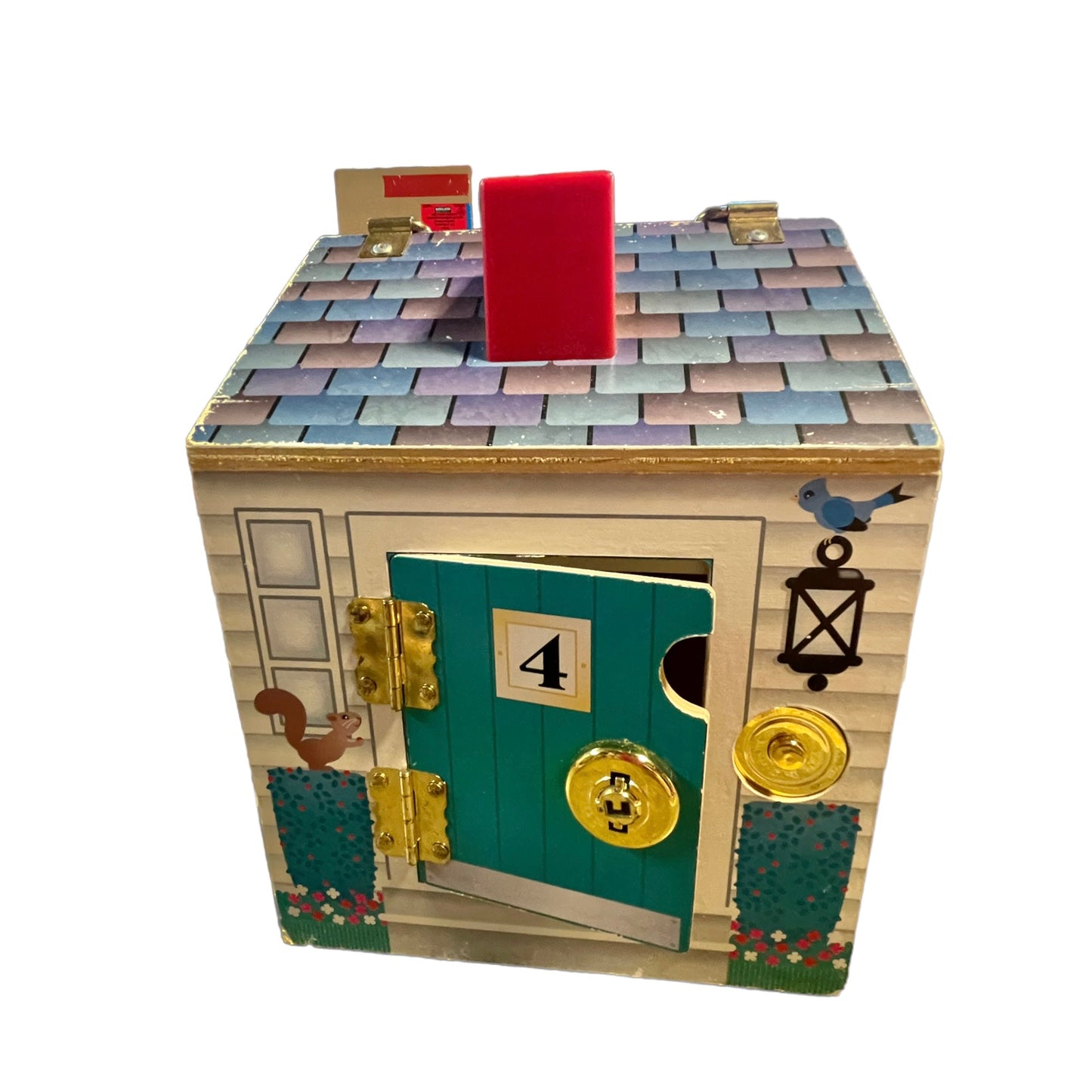 Wooden Doorbell House by Melissa & Doug with 4 Working Locks & Keys, Working Doorbells