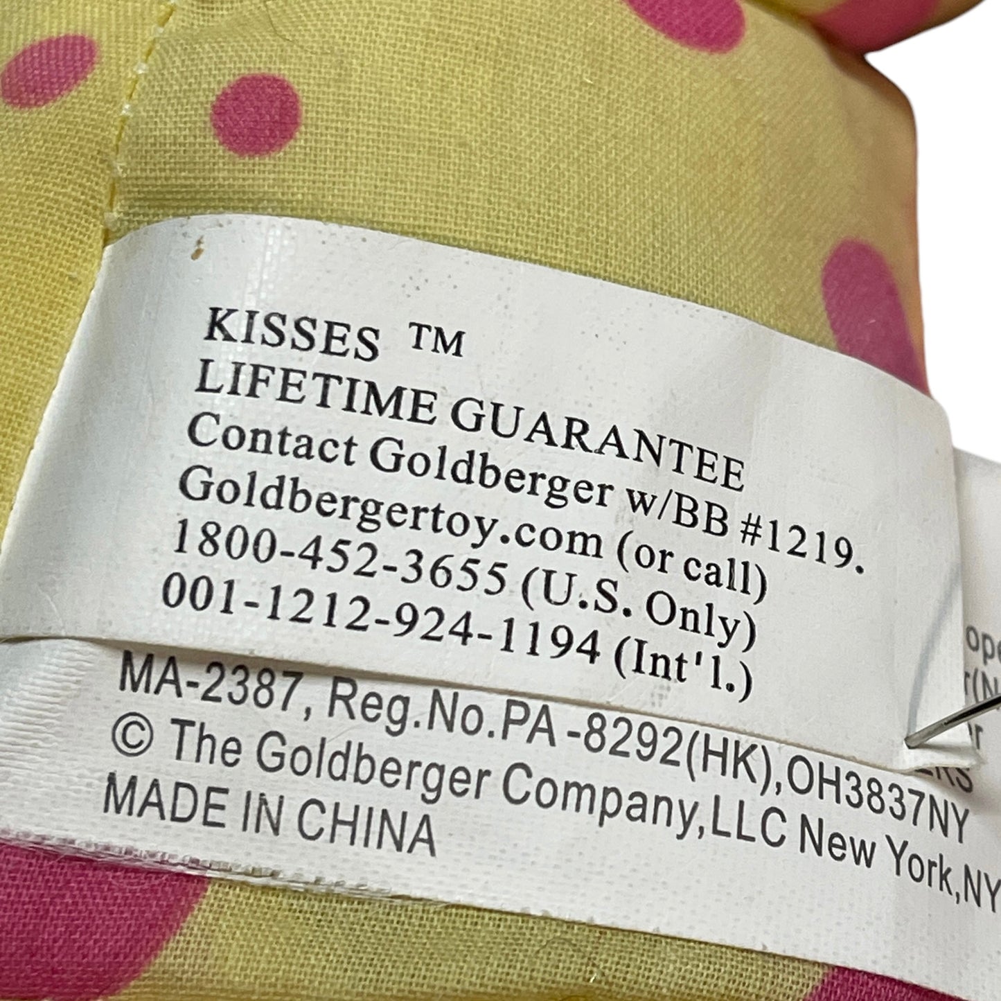 Goldberger Baby's First Kisses Plush & Vinyl Baby Doll  Soft Pastel Polka Dot & Gingham- Working!