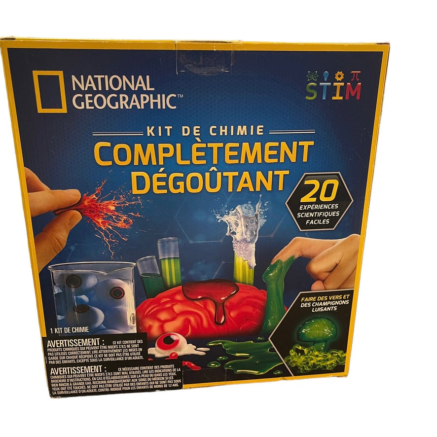 National Geographic Completely Gross Chemistry Set, 20 Experiments, Unused, Ages 12+