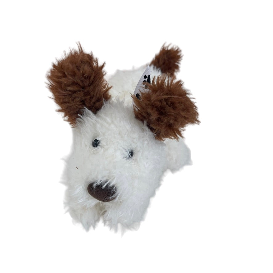 Jellycat Playful Pup, 'Buster' Shaggy White, Brown Ears & Tail, Super Sweet!